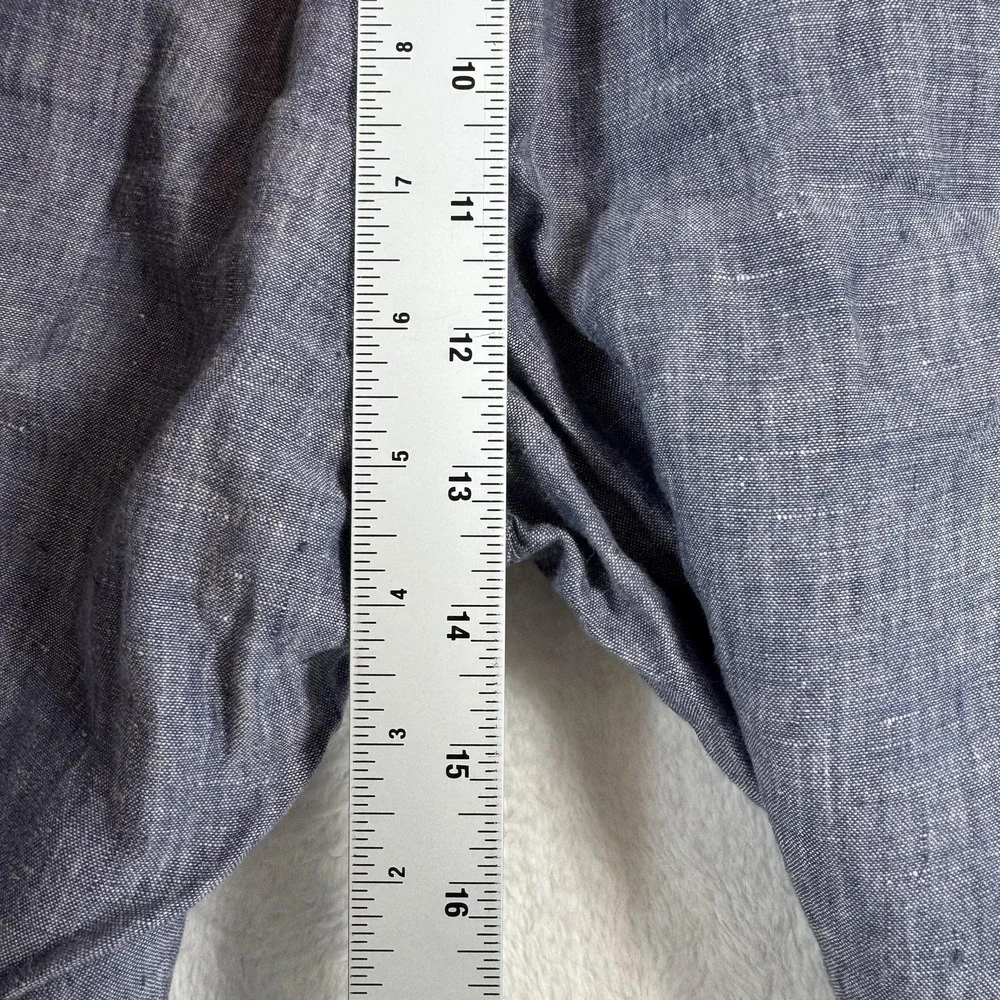 Jos. A. Bank Reserve Shorts Mens 35 Blue 11 In Inseam Linen Chino Casual Summer